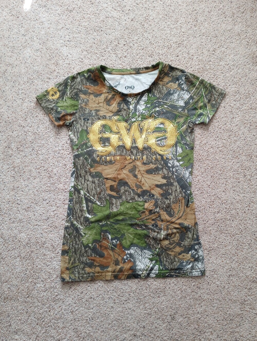 Gold  Girls With Guns Camo Shirt